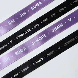 BTS Member Ribbon | Borahae Ver. | ARMY | Kpop Merch |  Army Bomb Bow | RM, Jin, Suga, J-hope, Jimin, V, Jungkook