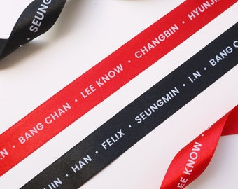 STRAY KIDS Member Ribbon | STAY | Kpop Merch |  Nachimbong Bow | Bang Chan, Lee Know, Changbin, Hyunjin, Han, Felix, Seungmin, I.N