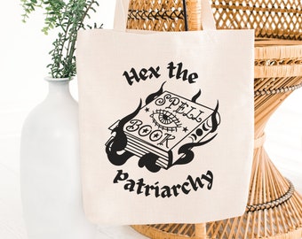 Hex the Patriarchy Canvas Tote Bag | Feminist Gift