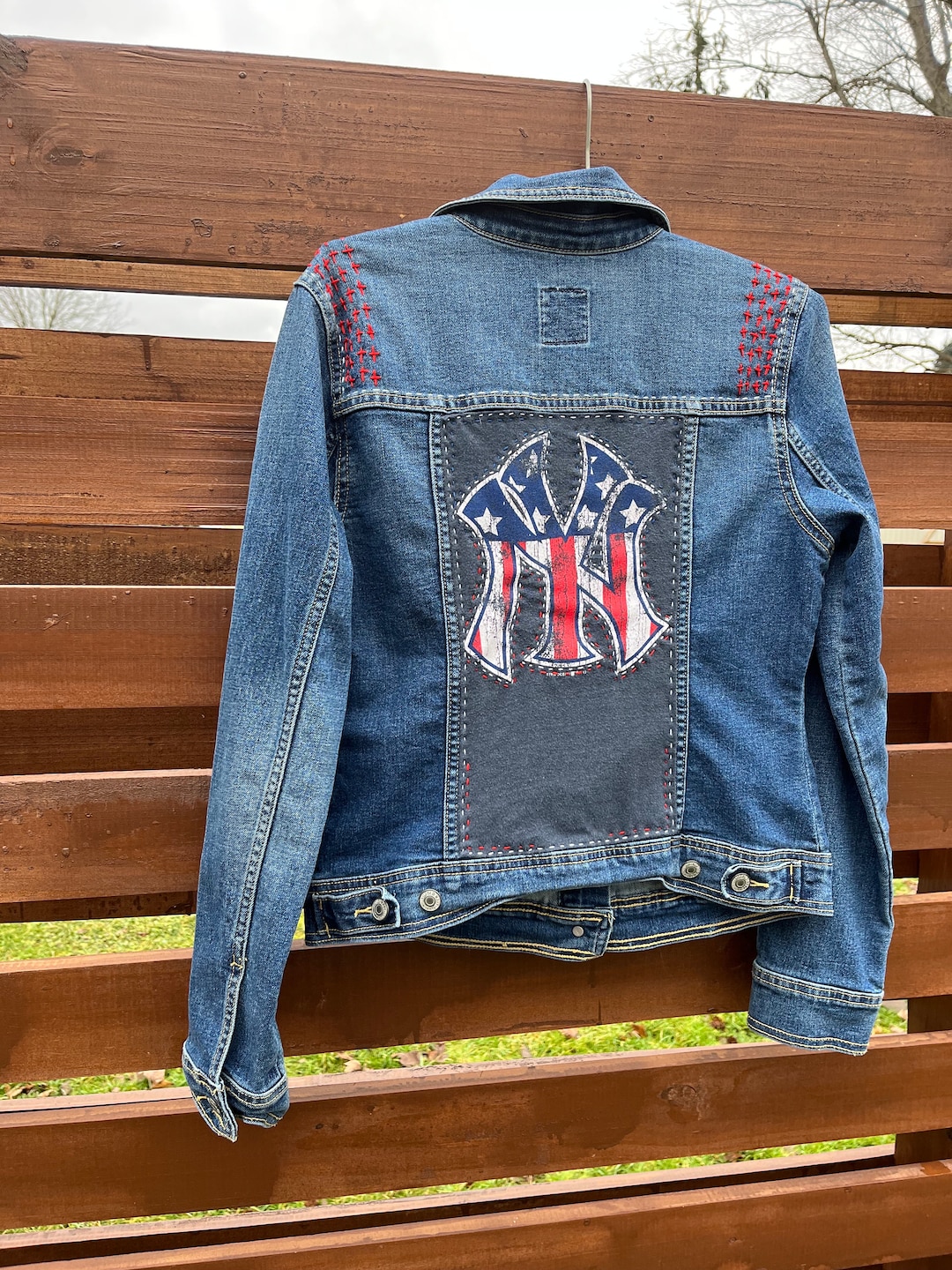 New York Yankees Denim Jacket/ Yankees Jacket/ Baseball Denim Jacket