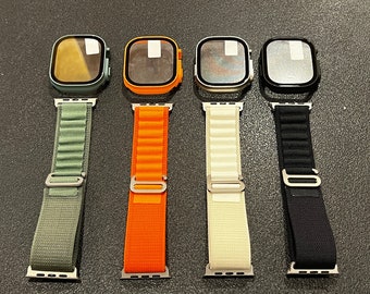 Alpine Nylon Loop Band and Case for Apple Watch 38mm 40mm 41mm 42mm 44m 45mm 49mm Ultra Protection Series 9 8 7 6 5 4 3 2 1 SE