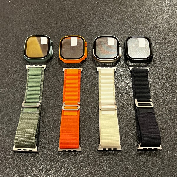Alpine Nylon Loop Band and Case for Apple Watch 38mm 40mm 41mm 42mm 44m 45mm 49mm Ultra Protection Series 9 8 7 6 5 4 3 2 1 SE