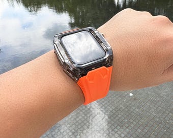 Étui pour Apple Watch 44 45 46 49 mm Kit de protection Ultra 1 2 bandes Série 8 9 10 Housse de protection complète avec bande TPU Cadeau pour lui à son père