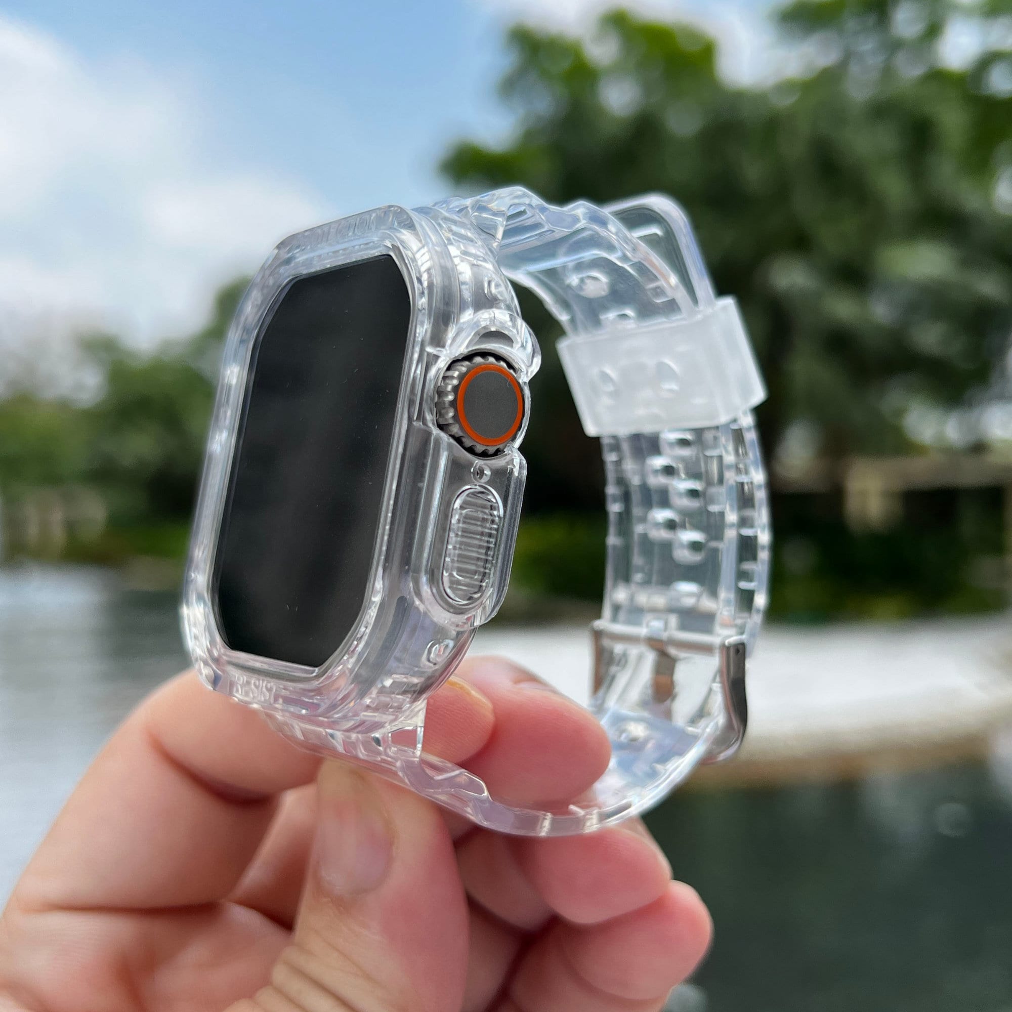 Transparent TPU Case Band for Apple Watch Ultra 49mm All in One Clear Design Bumper Case Protection iWatch Series 8 9