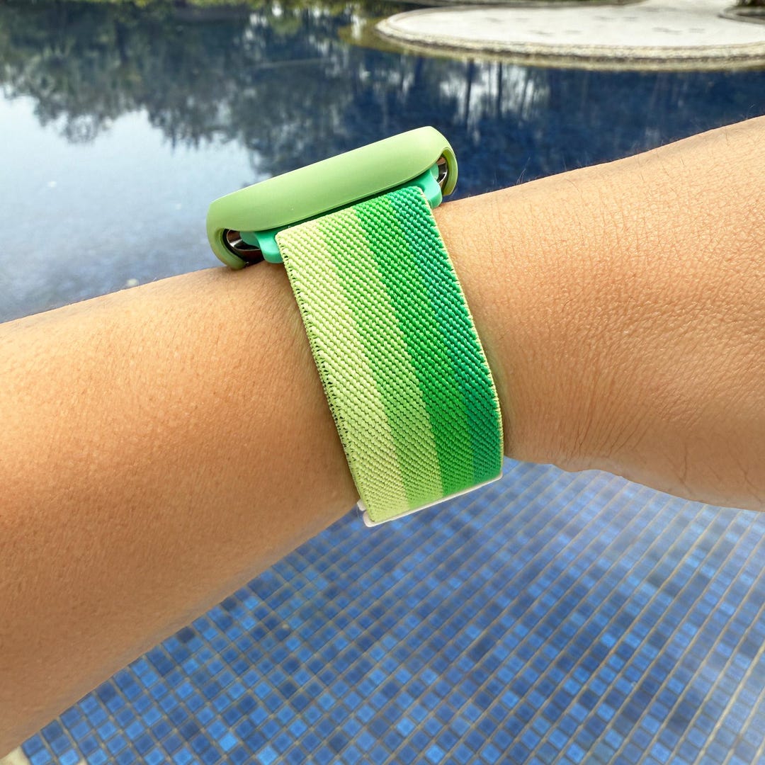 Cinturini per Apple Watch in nylon Pop a strisce verdi, morbidi e