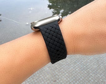 Black FlexGuard Silicone Apple Watch Bands Soft Breathable Durable Straps Available in 9 Vibrant Colors Sizes 38/40/41/42/44/45/46/49mm
