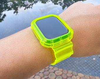 Transparent TPU Yellow Case Band Apple Watch Ultra 38-49mm All in One TPU Design Bumper Case Protection iWatch Series 10 9 8 7 6 5 4 3 2 1