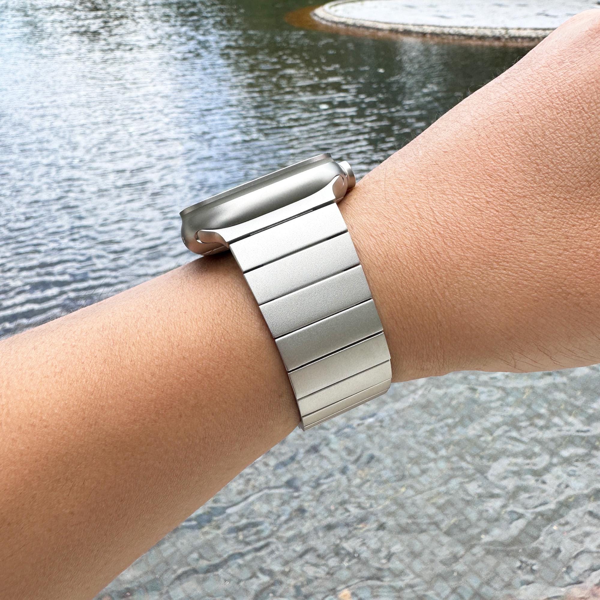 Titanium Color Apple Watch Band Stainless Steel Magnetic Clasp