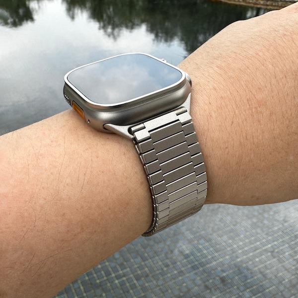 Correa Milanese Loop para Apple Watch Ultra Magnetic de color titanio (49, 46, 45, 44, 42, 41, 40 y 38 mm) iWatch Series 11, 10, 9, 8, 7, 6, 5, 4, 3, 2, 1 SE