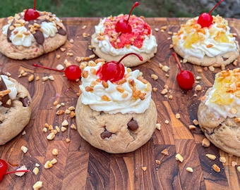 Receta de galleta banana split con modificación de galleta de Elvis Presley / Recetas de galletas rellenas gourmet / Recetas de galletas / Galletas rellenas grandes