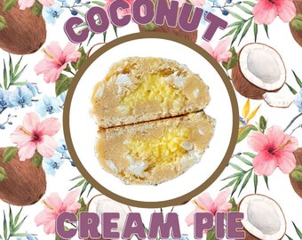 Coconut Cream Pie Gourmet Stuffed Cooke Recipe | Gourmet Cookie Recipe | Stuffed Cookie Recipe | Big Cookies | Dessert Recipes |