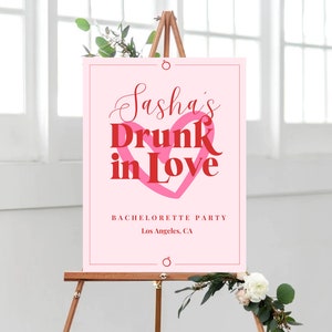 Drunk in Love Bachelorette Weekend Welcome Sign, Editable on Canva, Feyonce Themed Bach Poster, Digital Welcome Sign, 18x24 Printable