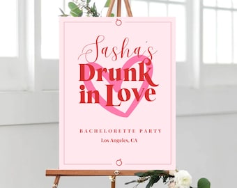 Drunk in Love Bachelorette Weekend Welcome Sign, Editable on Canva, Feyonce Themed Bach Poster, Digital Welcome Sign, 18x24 Printable