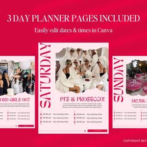 Drunk in Love Bachelorette Weekend Itinerary Template | Bachelorette Travel Itinerary Template | 10 Pages | Editable in Canva | Feyonce Bachelorette