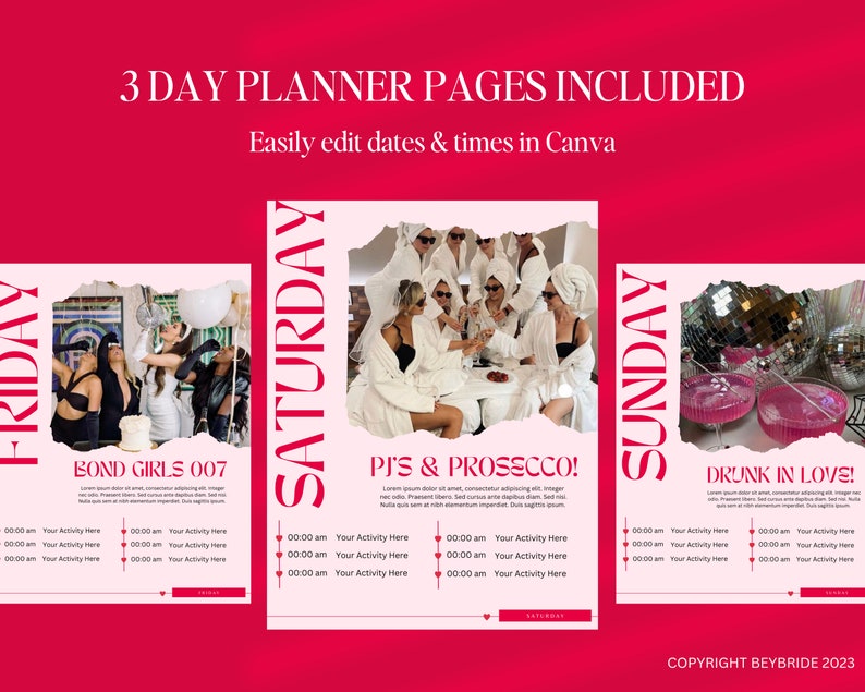 Drunk in Love Bachelorette Weekend Itinerary Template | Bachelorette Travel Itinerary Template | 10 Pages | Editable in Canva | Feyonce Bachelorette