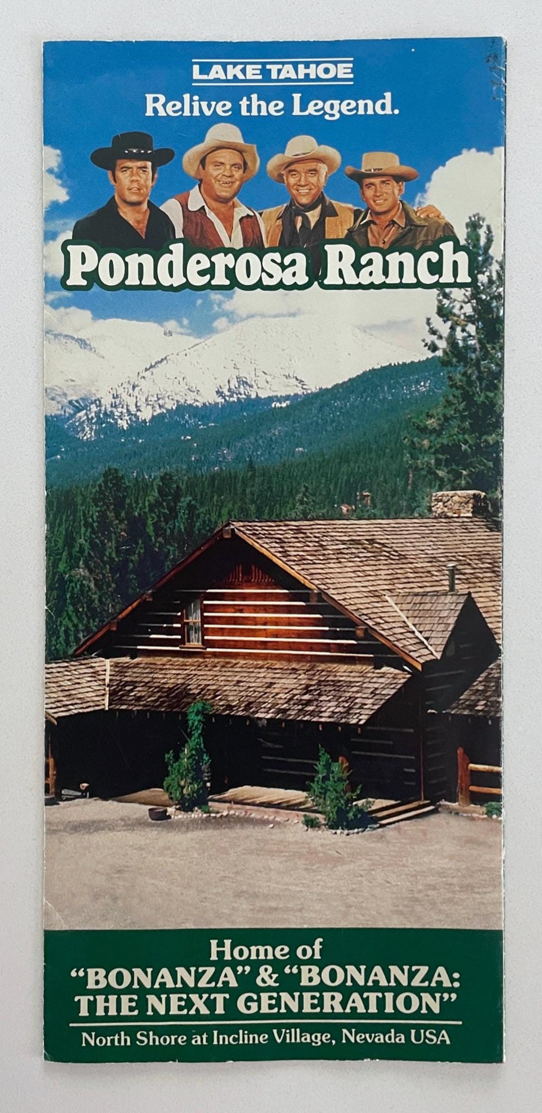 PONDEROSA RANCH -- Vintage BONANZA Television Show Theme Park Brochure ...