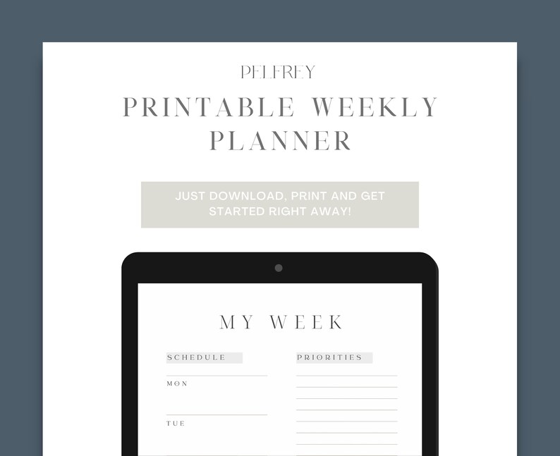 Printable Tue Weekly Planner Printable Minimalistic, Task Lists, to Do List Printable ...