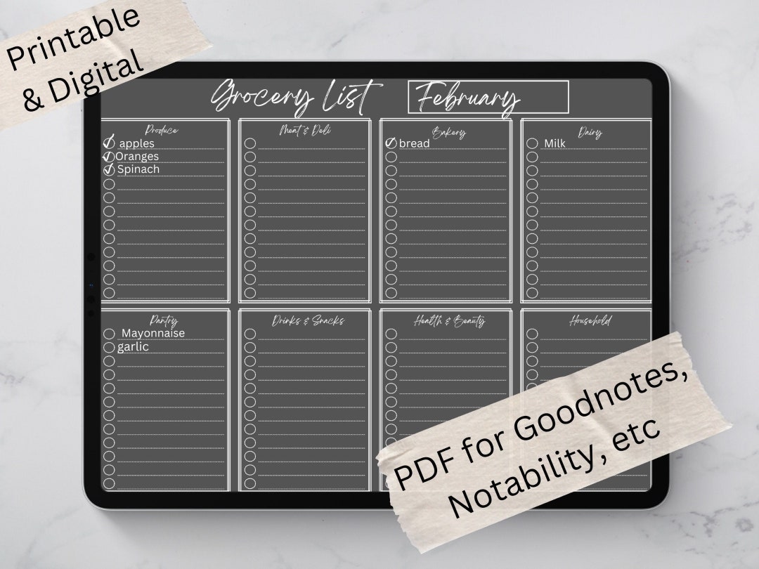 Digital Grocery List Template Grocery List Ipad Pdf Download Digital Grocery List Template Grocery List Ipad Pdf Download