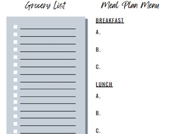 Meal Plan Budget Template