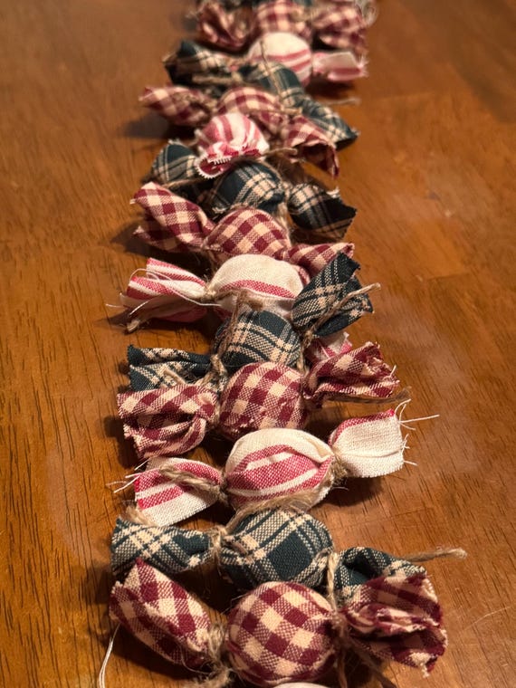 Christmas Garland, Ralph Lauren Christmas Inspired Candy Fabric Decor