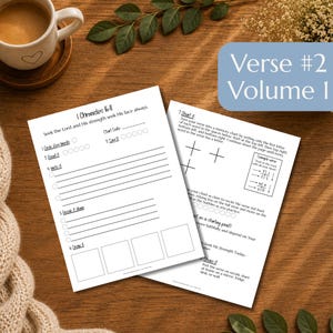 1 Chronicles 16:11 Scripture Memory Printable Bible Verse Worksheet Christian Devotional Study Guide Digital Download Template Faith Tracker