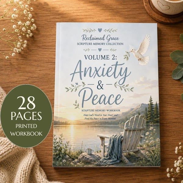 Anxiety Relief Journal Scripture Memory Workbook Bible Verse Coloring Book Christian ActivityPages Women Gift Faith Devotional Worship Guide