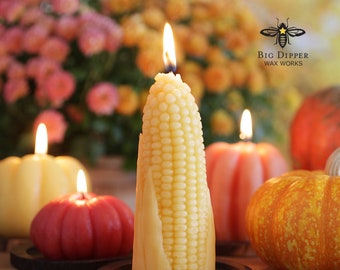 Beeswax Corn Cob | Corn Cob Candle | Corn Cob Pillar | Harvest Decor | Halloween Candles | Decorative Candles | Halloween Decor | Fall Decor