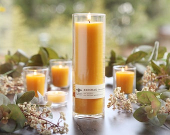 Pure Beeswax Sanctuary Glass | 7 Day Candle | Glass Candle | Large Candle | Prayer Candle | Manifestation Candle |  Special Occasion Candle