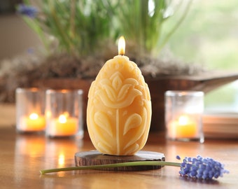 Beeswax Egg Pillar | Beeswax Carved Egg Candle | Decorative Candle | Handcrafted Candles | Easter | Gift