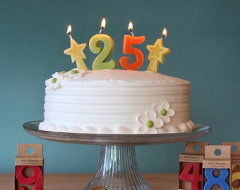 Birthday Number Cake Candles | Birthday Cake Candles | Cake Candles | Number Candles | Birthday Number Candles | Beeswax Birthday Candles