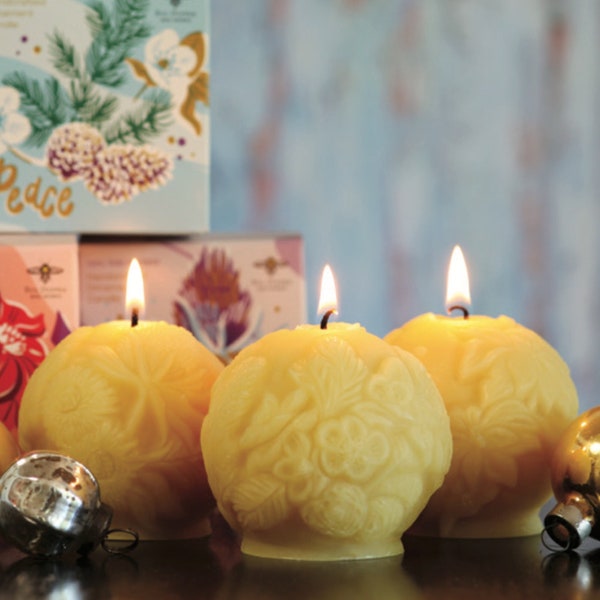 Beeswax Ornament Candles | Ornament Candles | Holiday Decor | Christmas Candles | Party Favors | Handcrafted Candles |  Candle Decoration