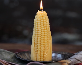Beeswax Corn Cob | Corn Cob Candle | Corn Cob Pillar | Harvest Decor | Halloween Candles | Decorative Candles | Halloween Decor | Fall Decor