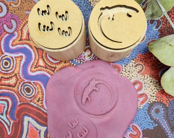 Goanna and Goanna Tracks | Indigenous Playdough Stamps - 2 pack | Daycare | Early Childhood | Kids toys