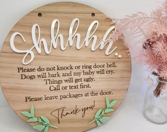 Baby Sleeping | Door Hang Sign | Shhh! Do Not Knock
