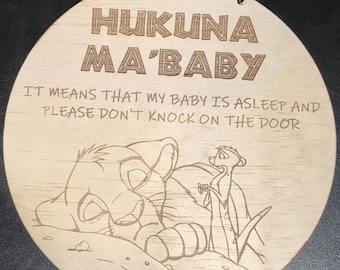 HUKUNA MA&#39;BABY | Lion King | Simba | Baby Sleeping | Door Hang Sign