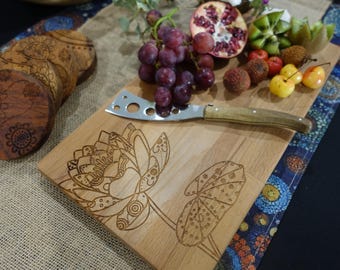 Tabla de servir / utensilios de cocina / tabla de cortar / de diseño aborigen / renovada