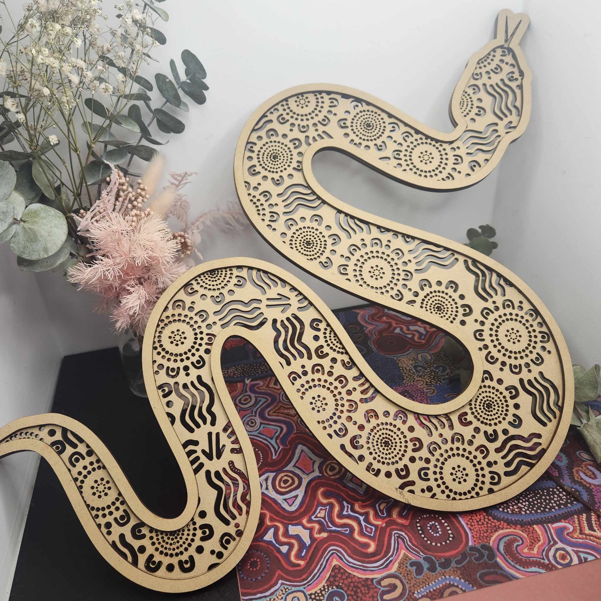 Indigenous Snake Rattan Style Boho Wall Art Totem - Etsy Australia