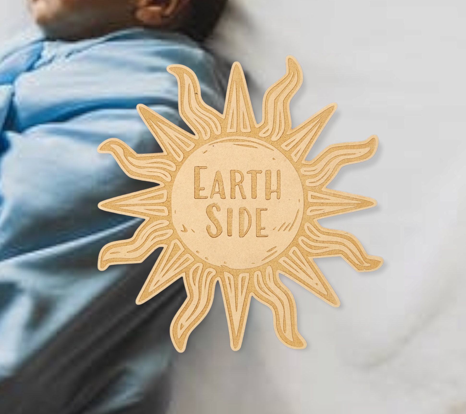 Earth Side Photo Prop | Planet, sun, space | Newborn Birth Announcement