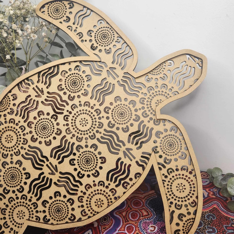Indigenous Turtle Rattan Style Boho Wall Art Totem Etsy Australia