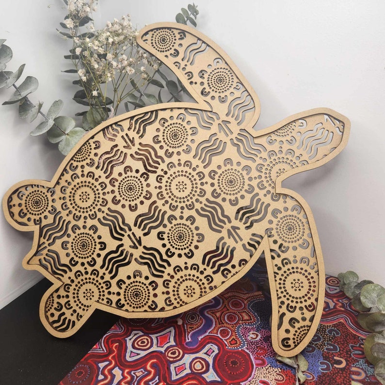 Indigenous Turtle Rattan Style Boho Wall Art Totem Etsy Australia