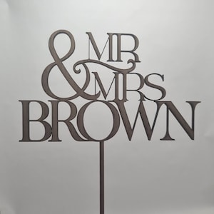 Wedding Cake Topper | Mr & Mrs | Personalised | Wood