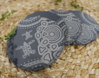 Posavasos de diseño aborigen / utensilios de cocina / artículos de bar / Entre / cerveza / vino / pizarra