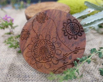 Posavasos de diseño aborigen / utensilios de cocina / artículos de bar / Quiet Tide / cerveza / vino / madera de acacia