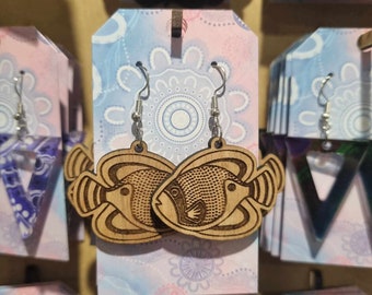 Pendientes indígenas aborígenes / Isla del Estrecho de Torres / Hipoalergénicos / Pendientes Naidoc / Profesor / ATSI