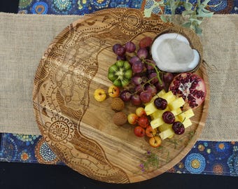 Tabla de servir / utensilios de cocina / tabla de cortar / mesa de cosecha de diseño aborigen
