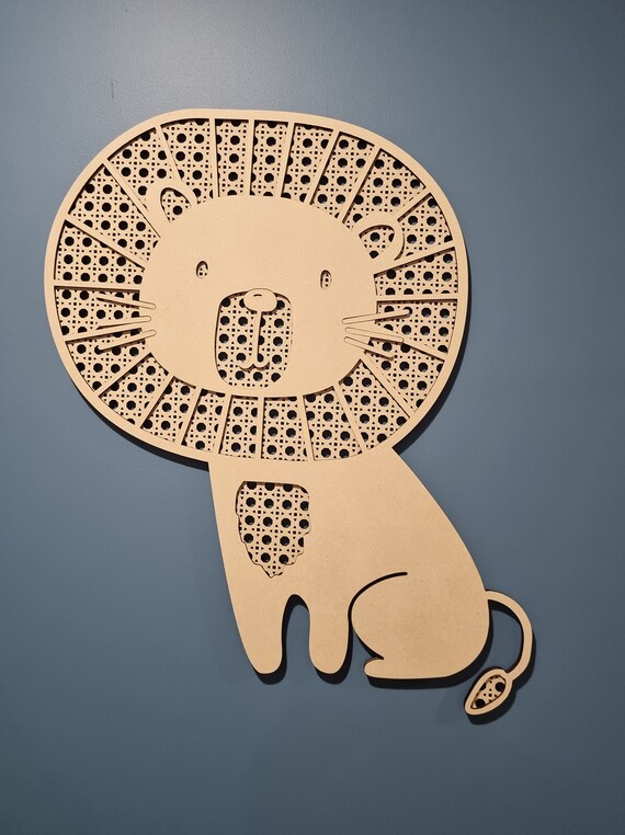 Rattan Lion Scandinavian Lion Boho Wall Art Kids Room Etsy