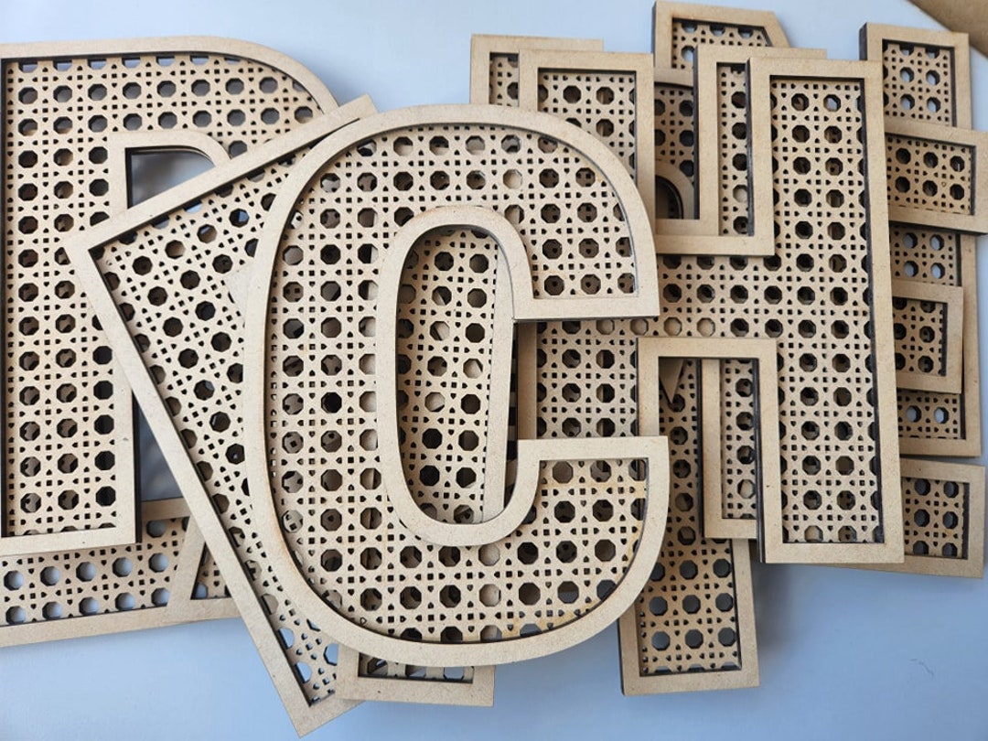 Rattan Letters | 300mm Height | Boho Decor | Kids Room Decor | KIDS ...