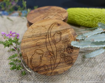 Posavasos de diseño aborigen / utensilios de cocina / artículos de bar / Bienvenida / cerveza / vino / madera