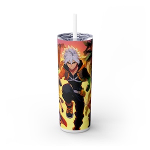 Anime Character Skinny Tumbler with Straw, 20oz - Perfect for Fans, Gifts, Collectibles, Birthdays, Cosplay Events, Hot Drinks