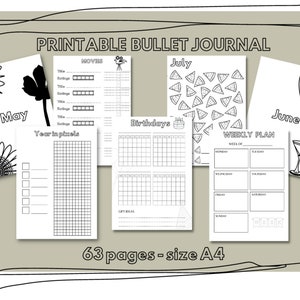 Bullet Journal - Printable Pages | Starter Pack | Bullet Journal Bundle | Trackers | Bullet Journal Kit | Digital Bullet Journal